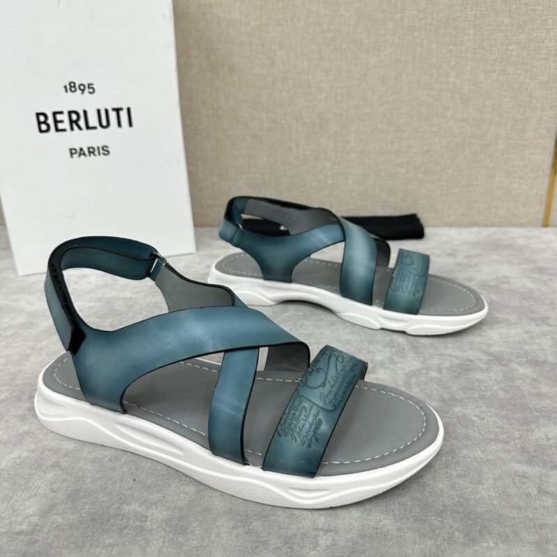 BERLUTI Shadow 皮革凉鞋