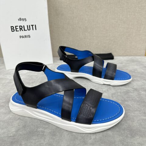 BERLUTI Shadow 皮革凉鞋