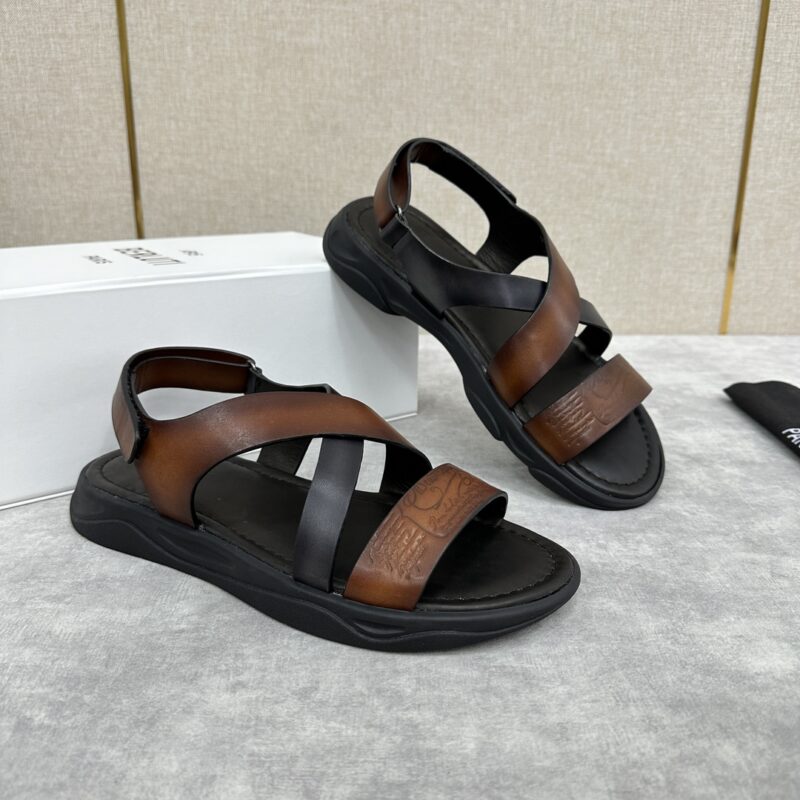 BERLUTI Shadow 皮革凉鞋