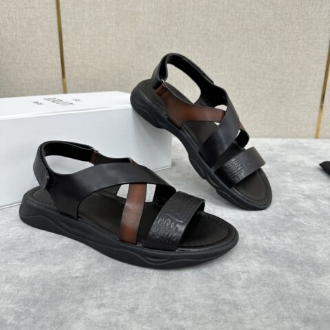 BERLUTI Shadow 皮革凉鞋
