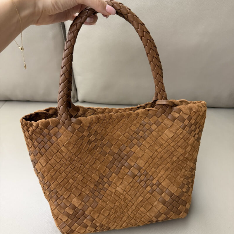 THE ROW Small Ruth Bag 麂皮拼羊皮 型号:TR1249 焦糖色