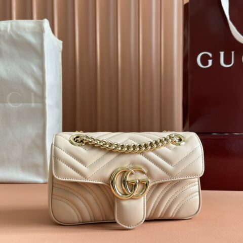 GUCCI GG marmont 款号：446744浅杏色
