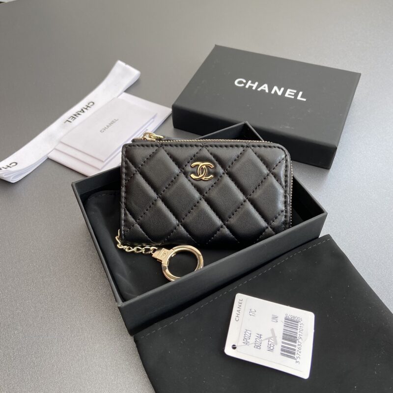 CHANEL 小香小拉链包卡包系列 编号:0221 黑羊金