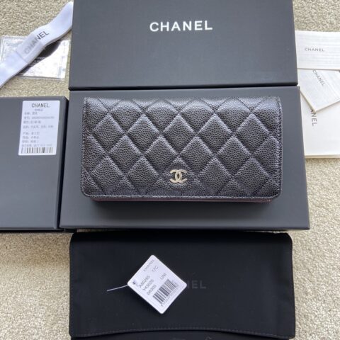 CHANEL 小香进口意大利颗粒牛皮 货号:A80285 黑色球纹银色钢唛