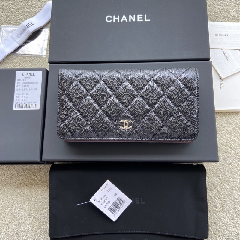 CHANEL 小香进口意大利颗粒牛皮 货号:A80285 黑色球纹银色钢唛