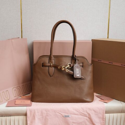 MIUMIU 新品爆款中古托特包 5BG291棕色