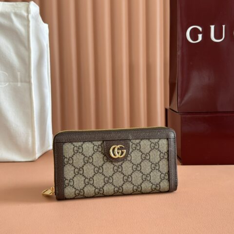 GUCCI Ophidia系列钱包 型号:706844 棕皮/pvc