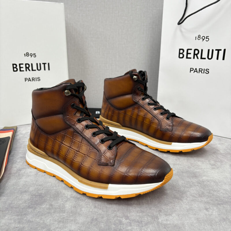 BERLUTI Fast Track皮革高帮运动鞋