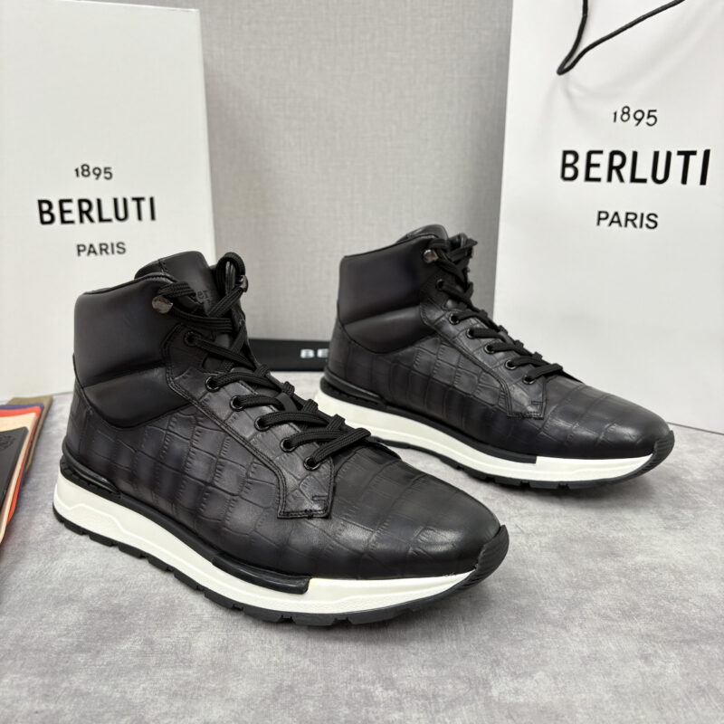 BERLUTI Fast Track皮革高帮运动鞋