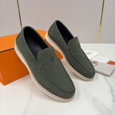 HERMES  Low 绒面牛皮乐福鞋