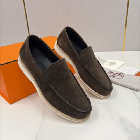 HERMES  Low 绒面牛皮乐福鞋