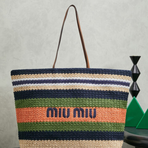 MIUMIU 新正面标志性刺绣 5BG228 橙色