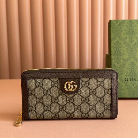 GUCCI phidia系列长夹拉链包 型号：772305啡色