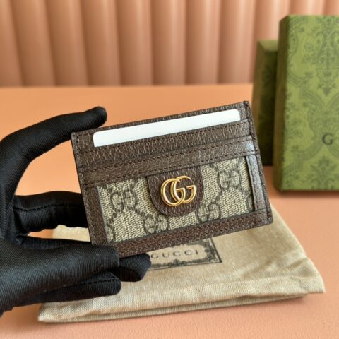 GUCCI Ophidia系列短款卡包/钱夹 型号：772306啡色/pvc