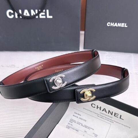CHANEL 双面头层牛皮 宽度3.0cm