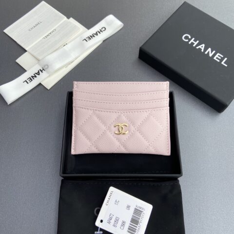 CHANEL 小香进口意大利皮 货号:AP 4472淺粉細球金色钢唛