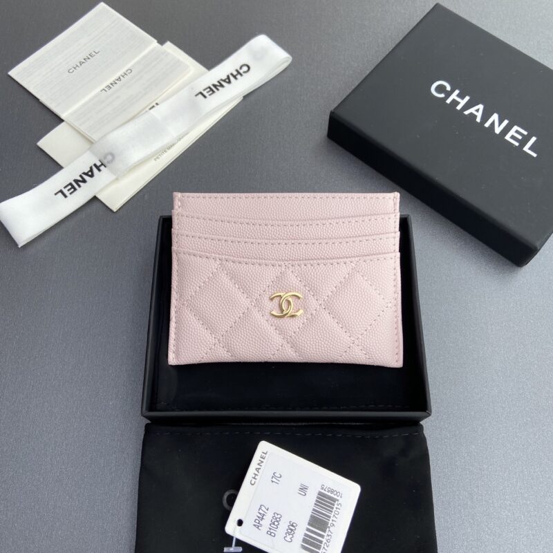 CHANEL 小香进口意大利皮 货号:AP 4472淺粉細球金色钢唛