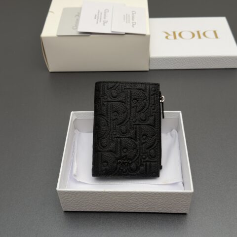 DIOR 男士双折钱包系列 型号：H 319 印花黑/牛皮