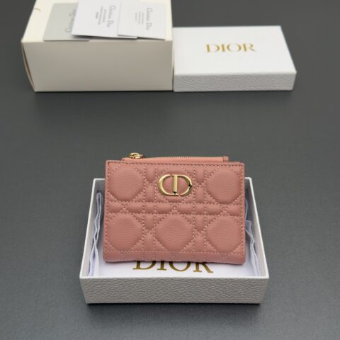 DIOR Caro Dahlia钱包系列 型号：S5173  胭脂粉云朵纹/小牛皮