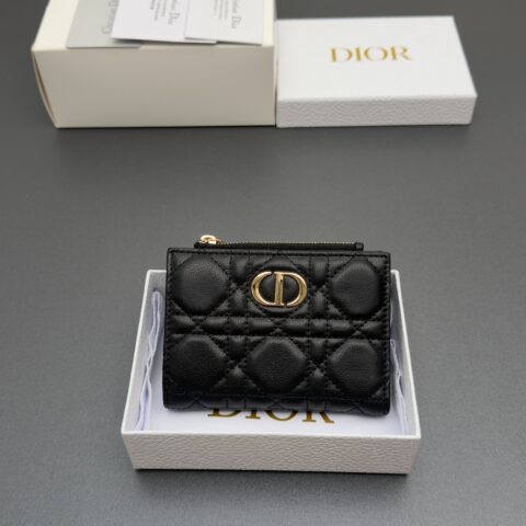 DIOR Caro Dahlia钱包系列 型号：S5173  黑色云朵纹/小牛皮
