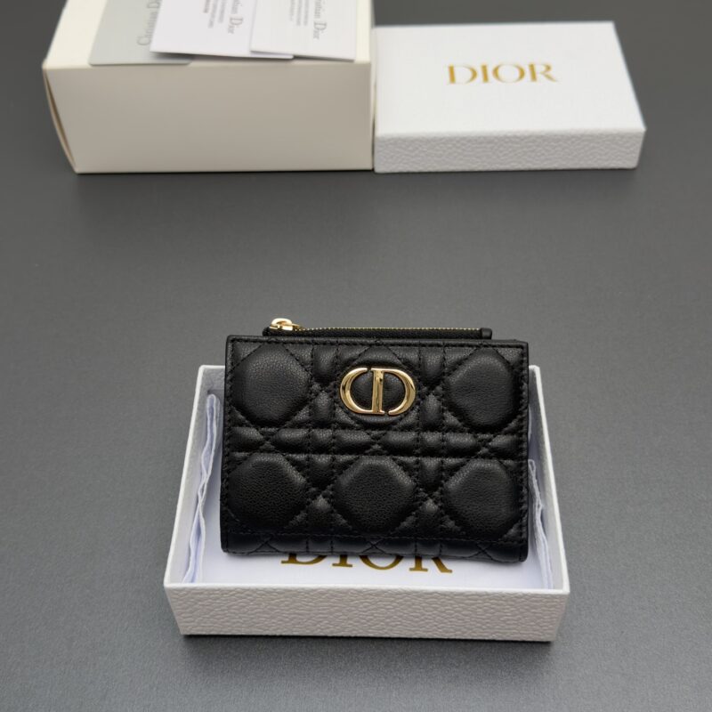 DIOR Caro Dahlia钱包系列 型号:S5173 黑色云朵纹/小牛皮