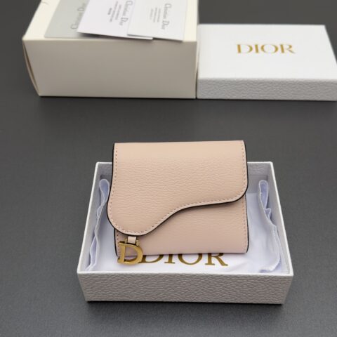 DIOR Lotus 马鞍钱包系列 型号：S5652   山羊纹胭脂粉/牛皮