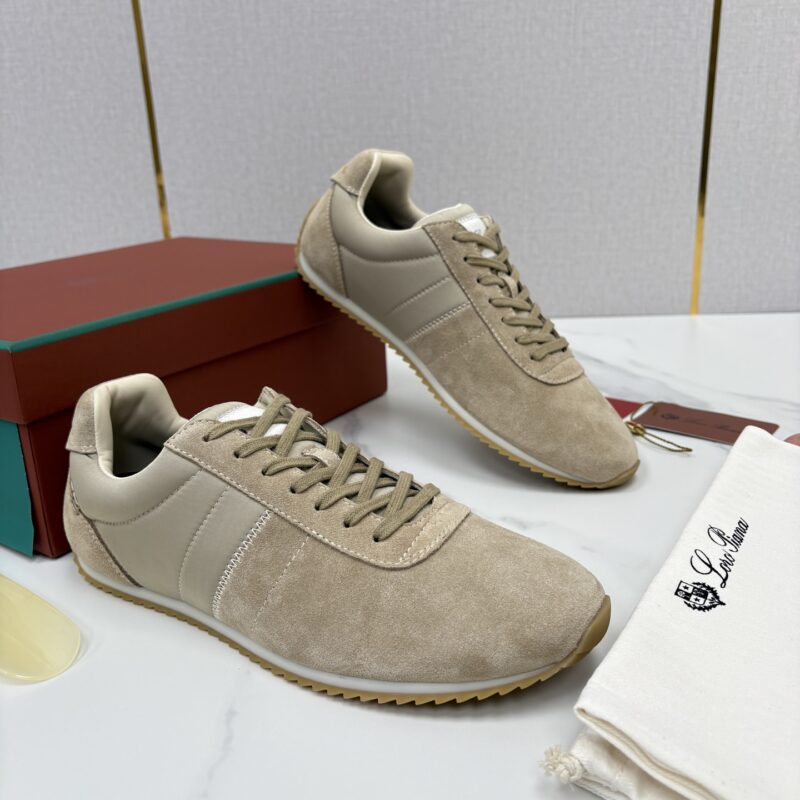 Loro Piana Fast Walk 男士绒面牛皮拼接休闲运动鞋