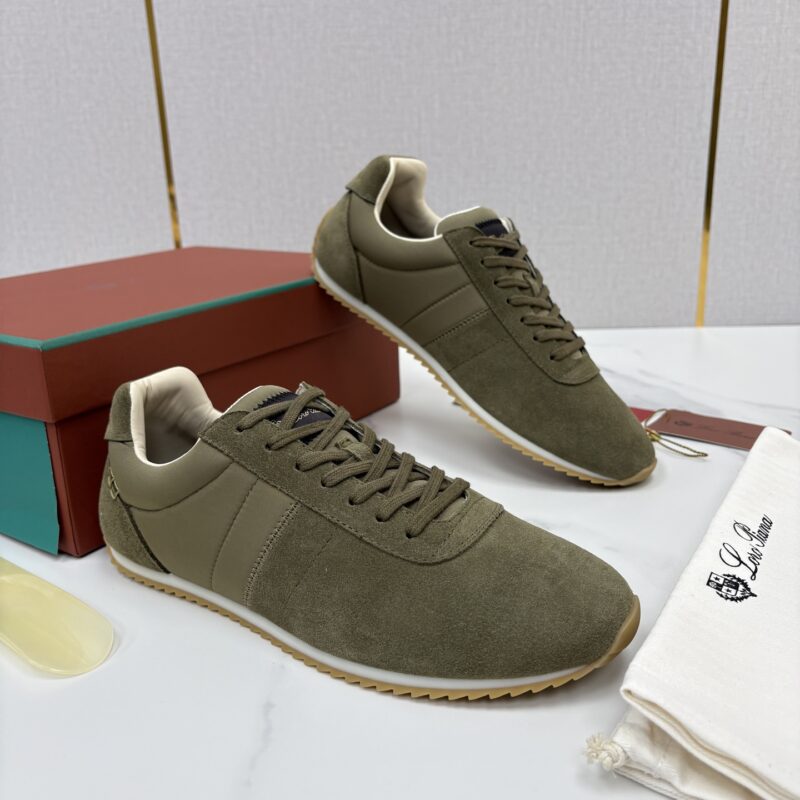 Loro Piana Fast Walk 男士绒面牛皮拼接休闲运动鞋