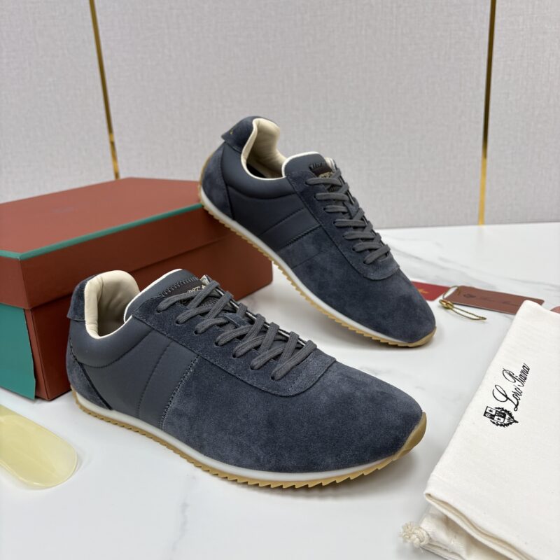 Loro Piana  Fast Walk 男士绒面牛皮拼接休闲运动鞋