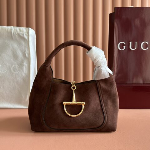GUCCI  Softbit系列肩背包 型号：837467 深棕色/磨砂皮