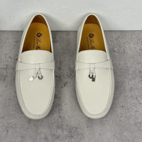 LoroPiana sole Walk男士莫卡辛鞋 货号：FAN0236皮面白色