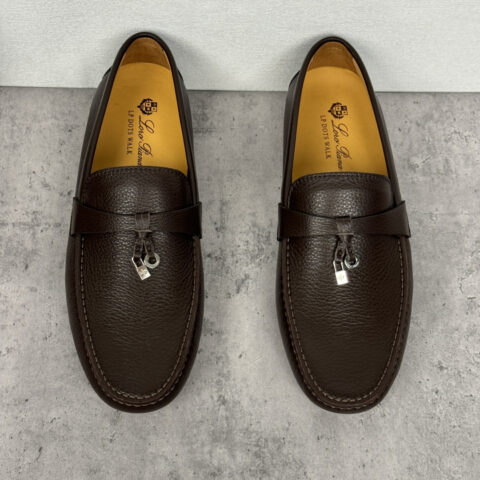 LoroPiana sole Walk男士莫卡辛鞋 货号：FAN0236皮面深咖
