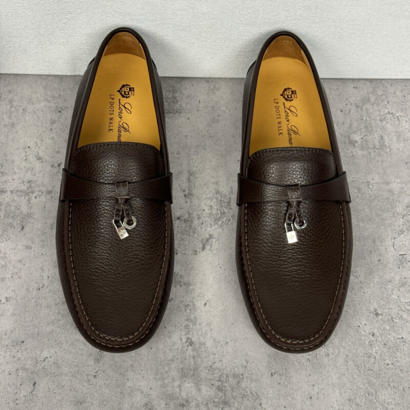 LoroPiana sole Walk男士莫卡辛鞋 货号：FAN0236皮面深咖