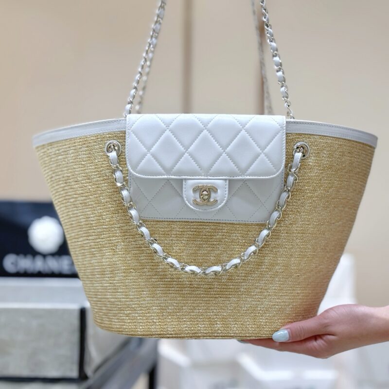 CHANEL 26C 手工编织菜篮子沙滩包👜 AS5952