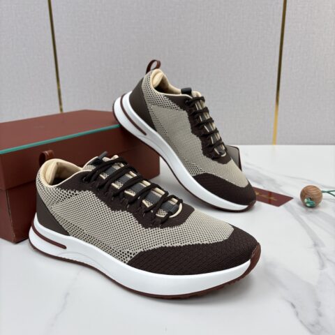 Loro Piana  Week End Walk 男士网面牛皮拼接休闲运动鞋