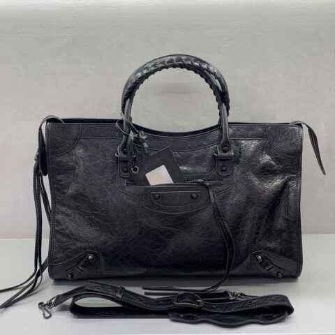 Balenciaga 最具标志性手袋Le City系列 型号084022【超大号】黑色黑扣