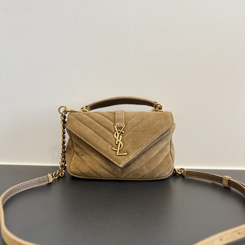 YSL  𝗺𝗶𝗻𝗶 𝗰𝗼𝗹𝗹𝗲𝗴𝗲 麂皮链条小邮差 款号 ：779430麂皮棕色