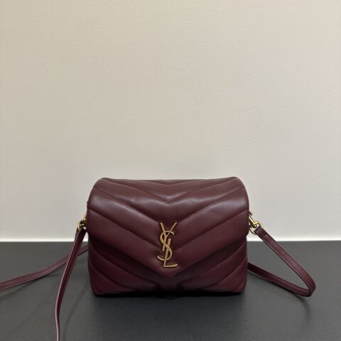 YSL LouLou包 型号：467072 枣红金扣