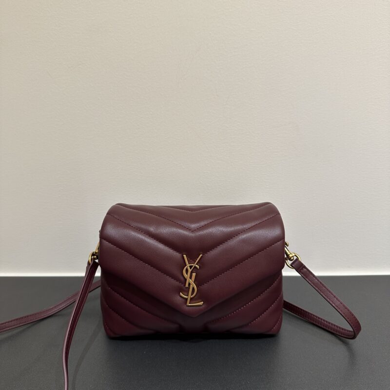 YSL LouLou包 型号:467072 枣红金扣