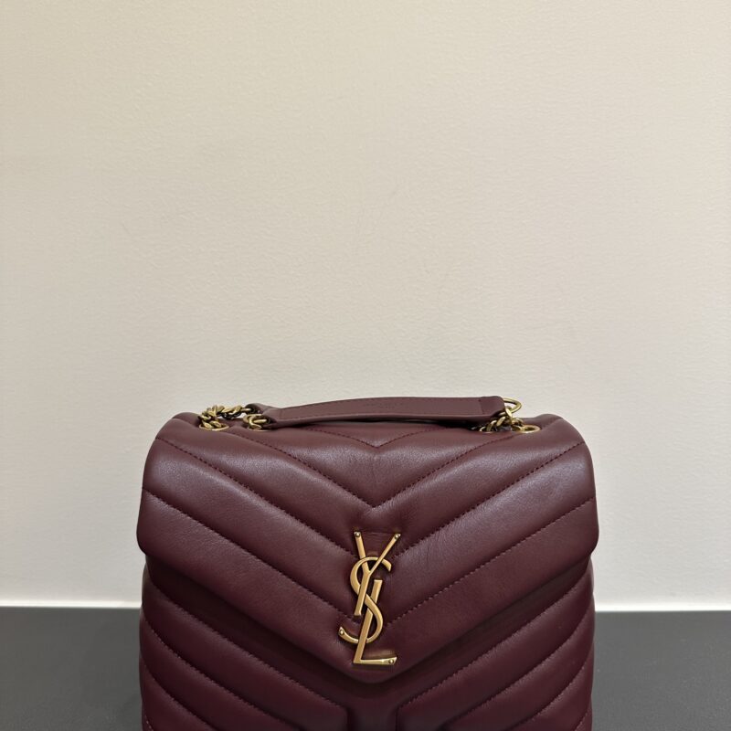 YSL LouLou包 𝟮𝟱𝒄𝒎 型号：494699 枣红金扣