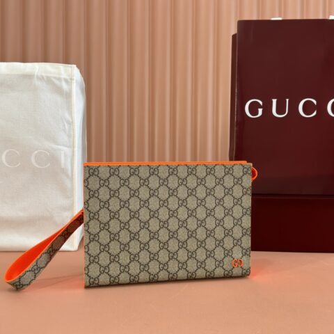 GUCCI 饰GG细节手拿包 型号：768255  荧光
