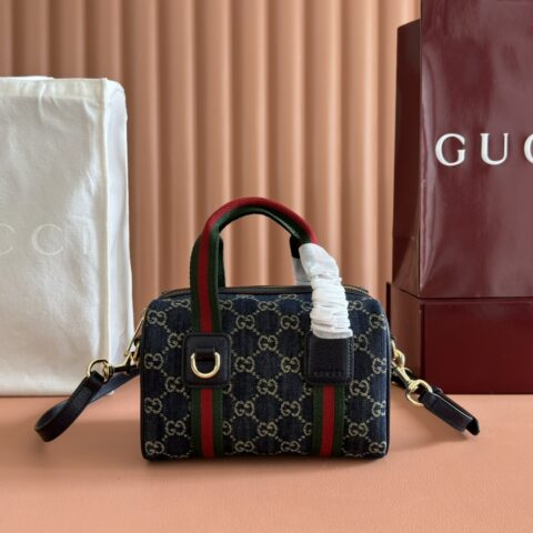 GUCCI Mini GG手袋 型号：859975 牛仔布/pvc
