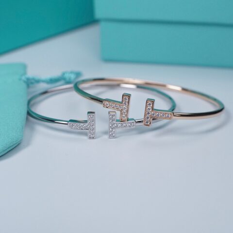Tiffany&co 蒂芙尼双T带钻手镯灭世版