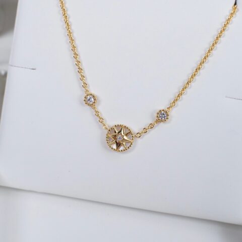 DIOR 双钻迷你罗盘项链