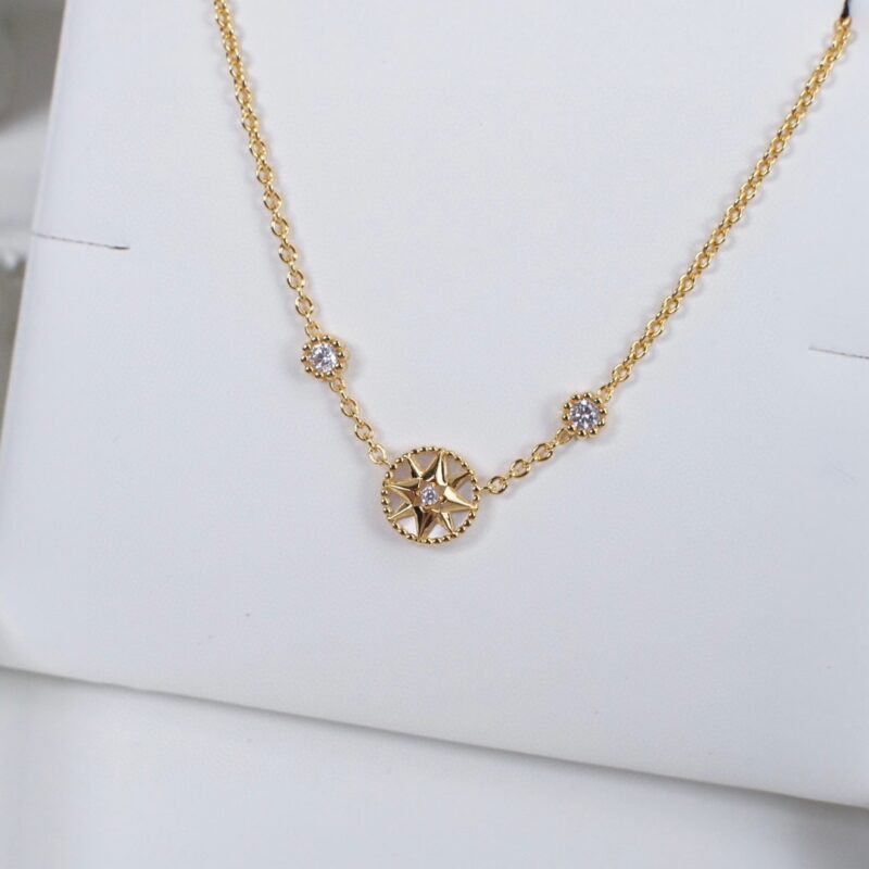DIOR 双钻迷你罗盘项链