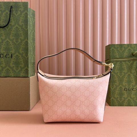 GUCCI Ophidia系列超迷你肩背包 型号：795170 灰粉/pvc