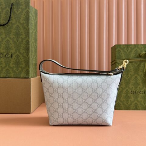 GUCCI Ophidia系列超迷你肩背包 型号：795170灰蓝/pvc