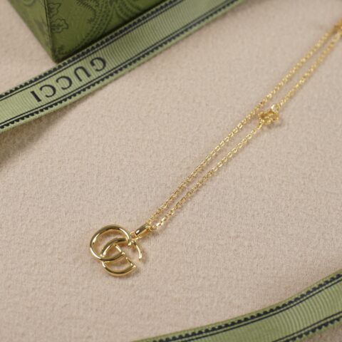 GUCCI 字母双g金色项链