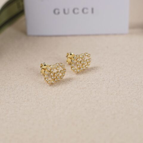 GUCCI 字母双g金色满钻耳钉