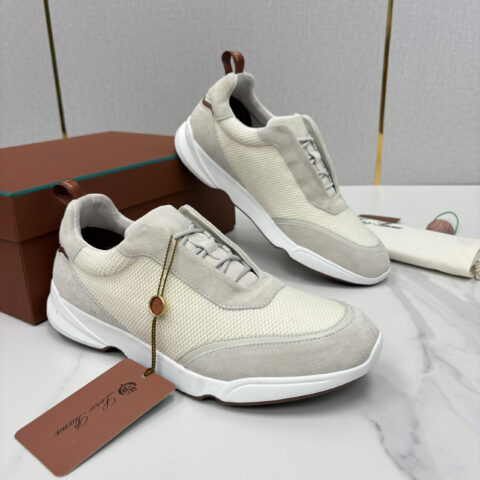 Loro Piana 男士科技网布拼接反毛皮休闲运动鞋